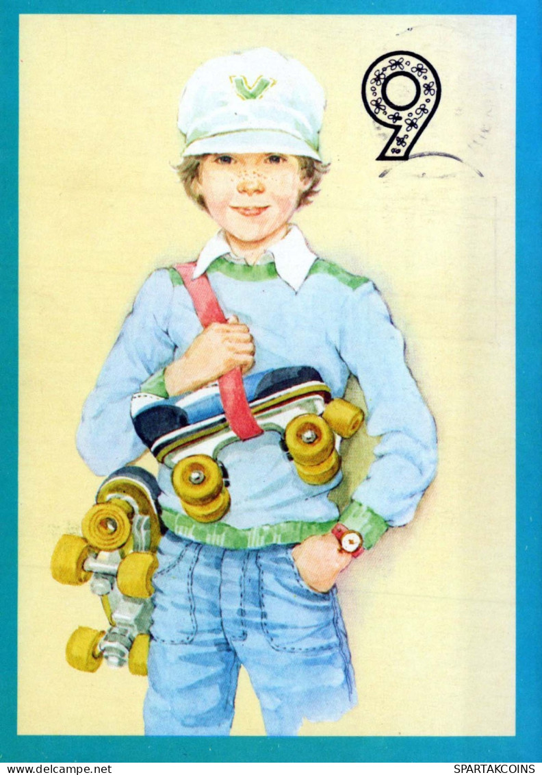 ALLES GUTE ZUM GEBURTSTAG 9 Jährige JUNGE KINDER Vintage Postal CPSM #PBT856.DE - Compleanni