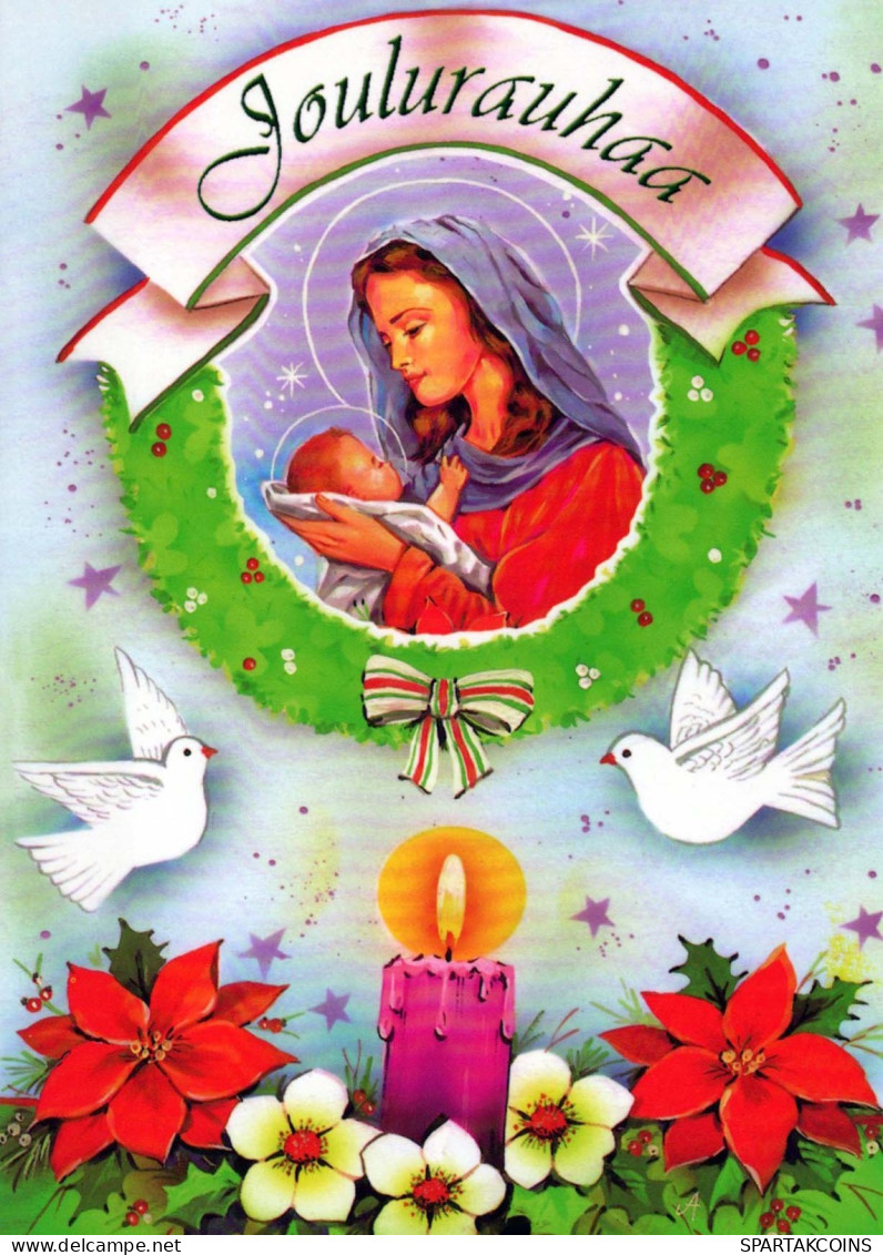 Jungfrau Maria Madonna Jesuskind Weihnachten Religion Vintage Ansichtskarte Postkarte CPSM #PBP917.DE - Vergine Maria E Madonne