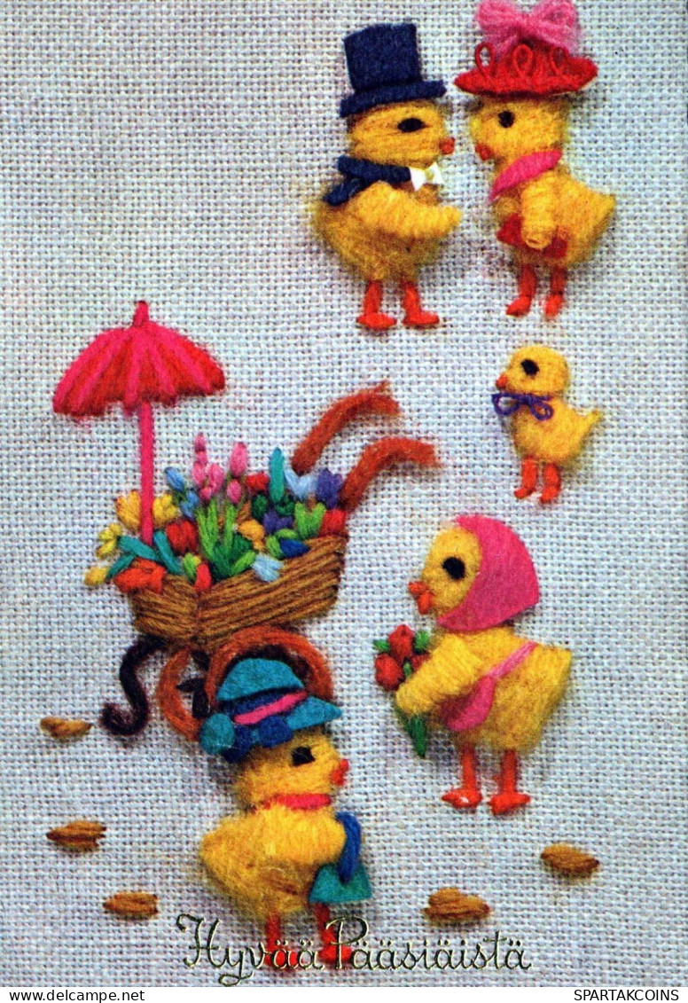 OSTERN HUHN EI Vintage Ansichtskarte Postkarte CPSM #PBO847.DE - Pasen