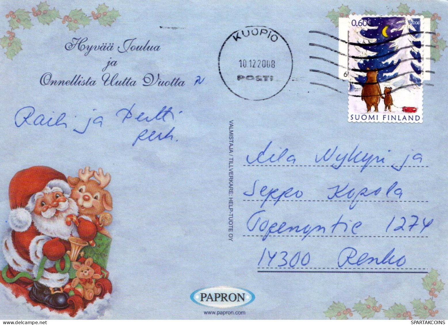 WEIHNACHTSMANN SANTA CLAUS Neujahr Weihnachten Vintage Ansichtskarte Postkarte CPSM #PBL094.DE - Kerstman