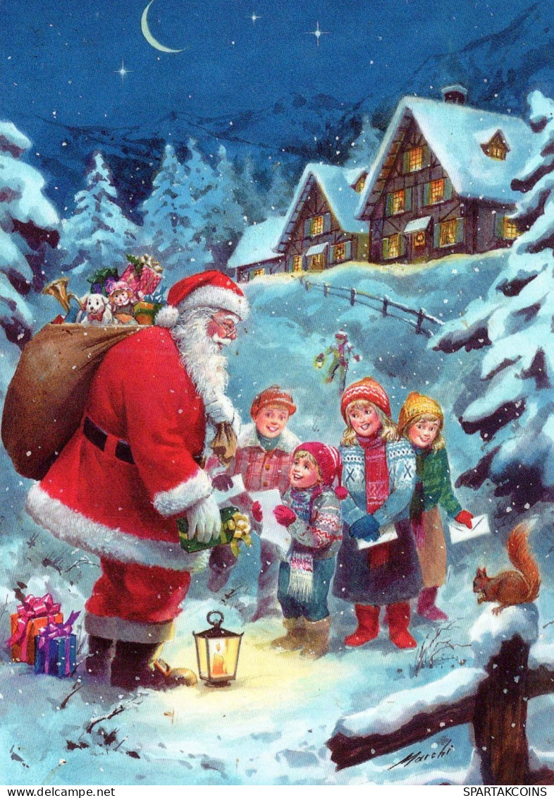 WEIHNACHTSMANN SANTA CLAUS Neujahr Weihnachten Vintage Ansichtskarte Postkarte CPSM #PBL483.DE - Kerstman