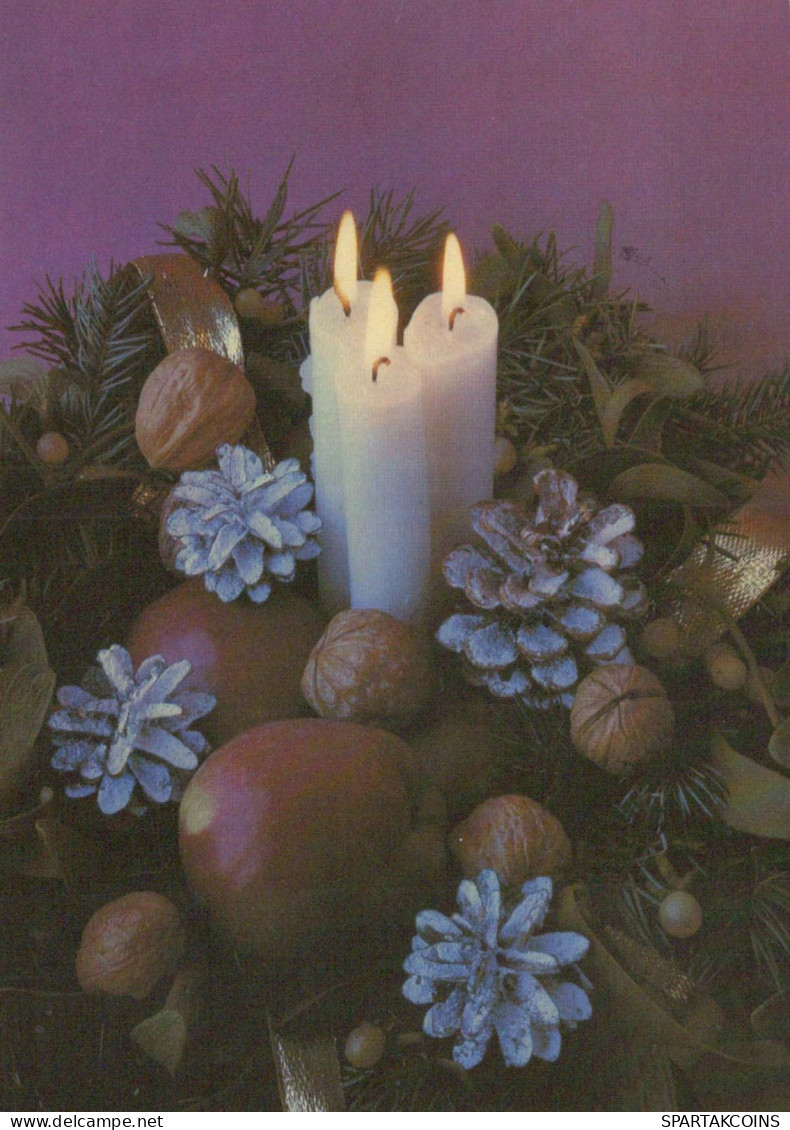 Neujahr Weihnachten KERZE Vintage Ansichtskarte Postkarte CPSM #PAW169.DE - Neujahr