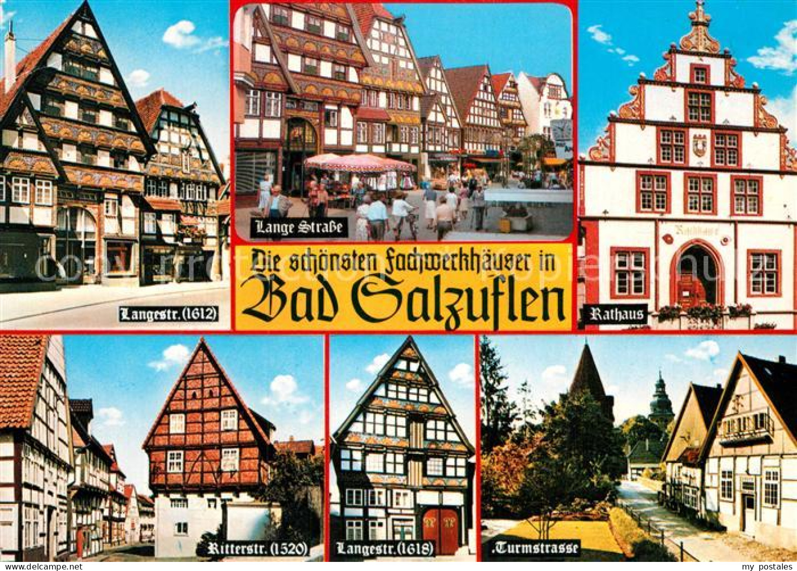 72936502 Bad Salzuflen Strassenpartien Fachwerkhaeuser Fussgaengerzone Rathaus B - Bad Salzuflen