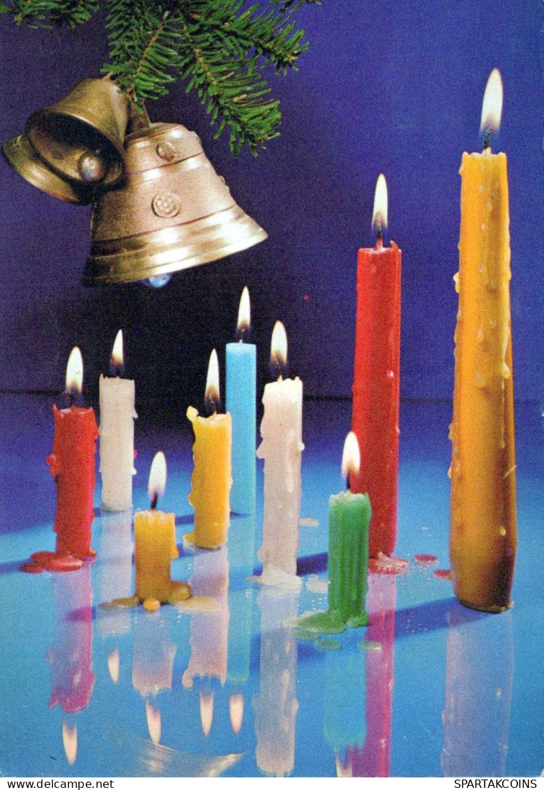 Neujahr Weihnachten KERZE Vintage Ansichtskarte Postkarte CPSM #PAW109.DE - Neujahr