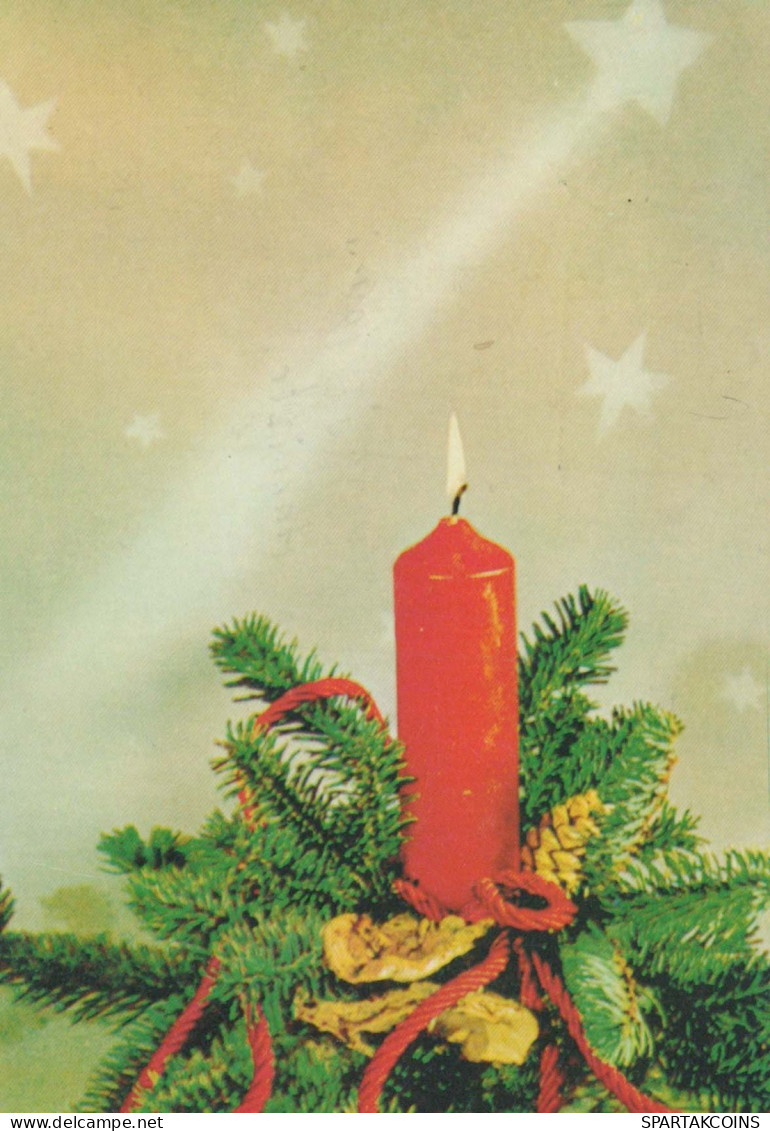 Neujahr Weihnachten KERZE Vintage Ansichtskarte Postkarte CPSM #PAV502.DE - Neujahr