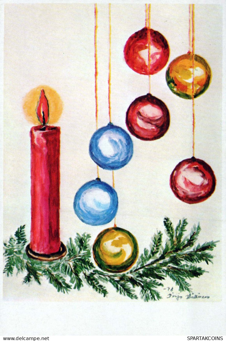 Neujahr Weihnachten KERZE Vintage Ansichtskarte Postkarte CPSM #PAV622.DE - Neujahr