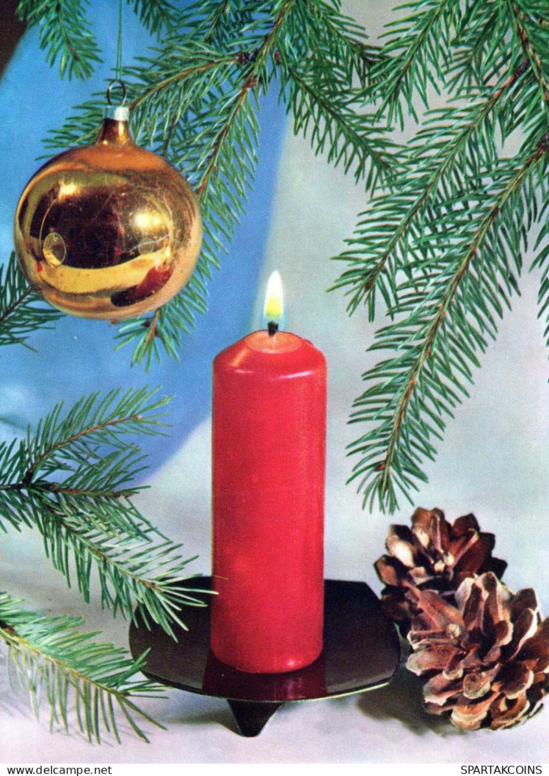 Neujahr Weihnachten KERZE Vintage Ansichtskarte Postkarte CPSM #PAV562.DE - Neujahr