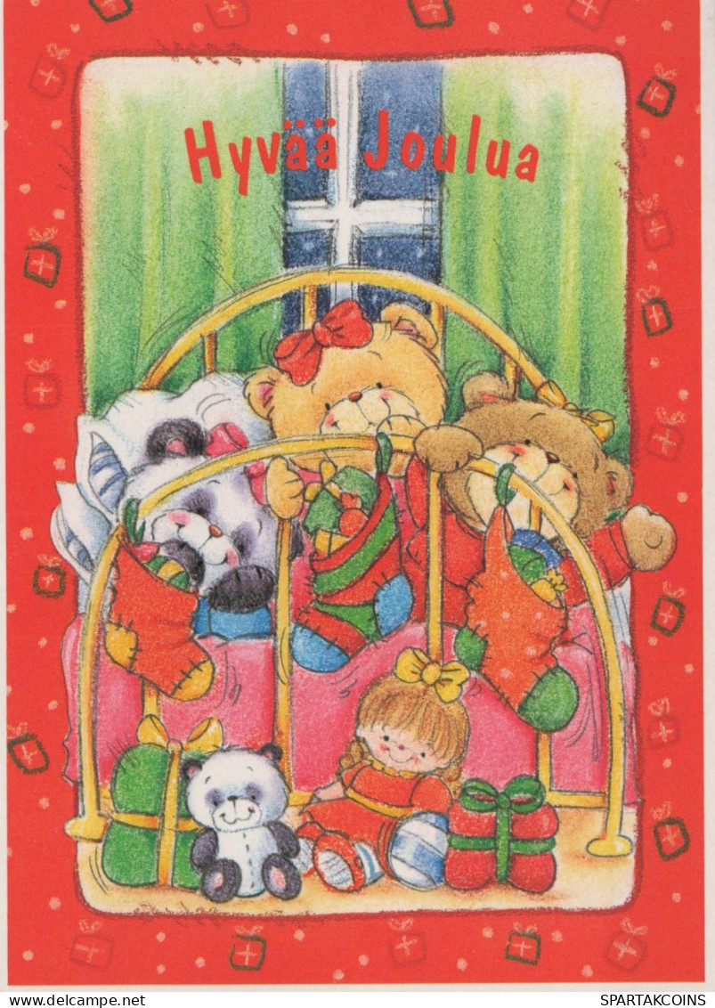 Neujahr Weihnachten TEDDYBÄR Vintage Ansichtskarte Postkarte CPSM #PAU662.DE - Neujahr