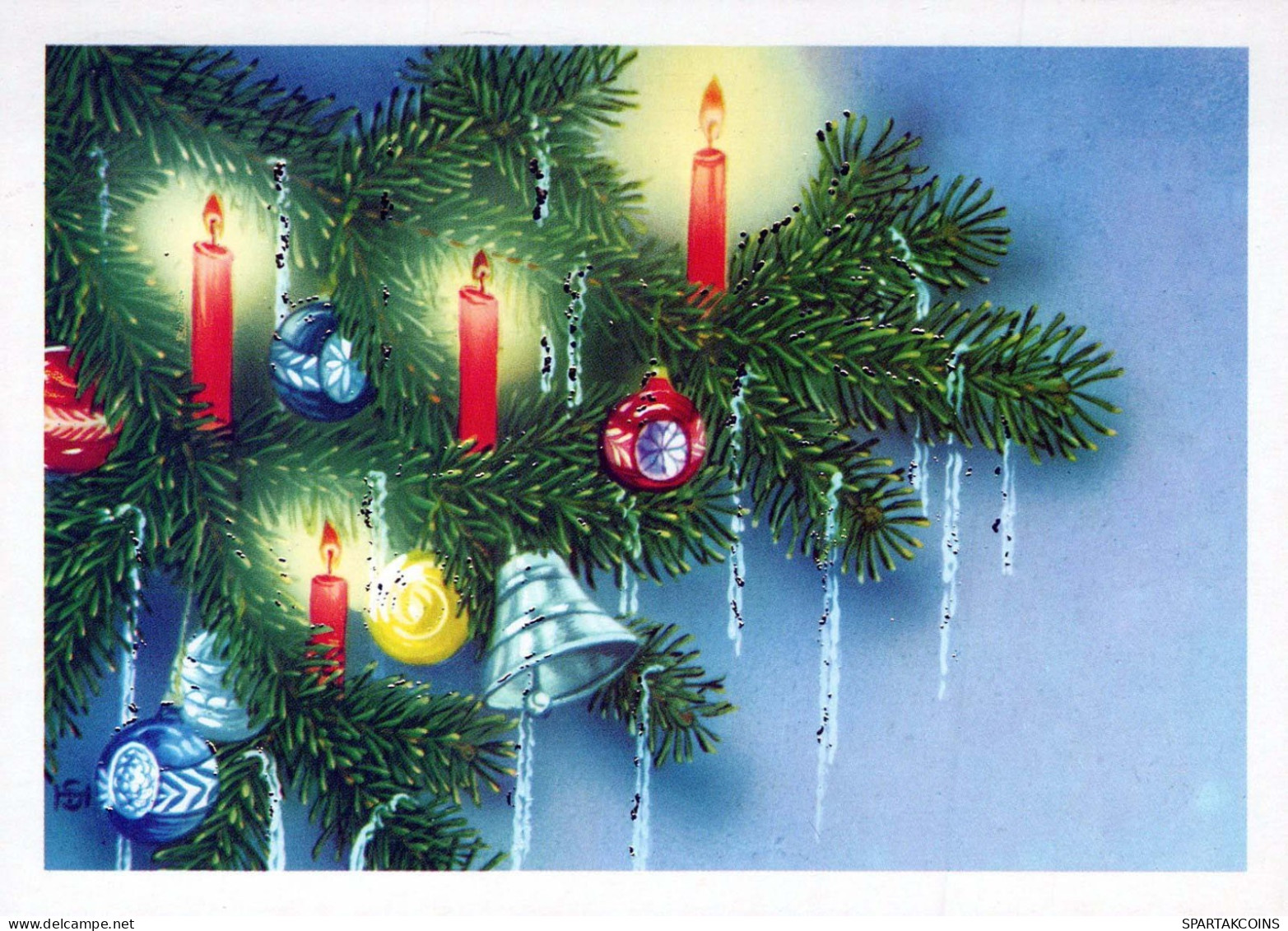 Neujahr Weihnachten KERZE Vintage Ansichtskarte Postkarte CPSM #PAT686.DE - Neujahr