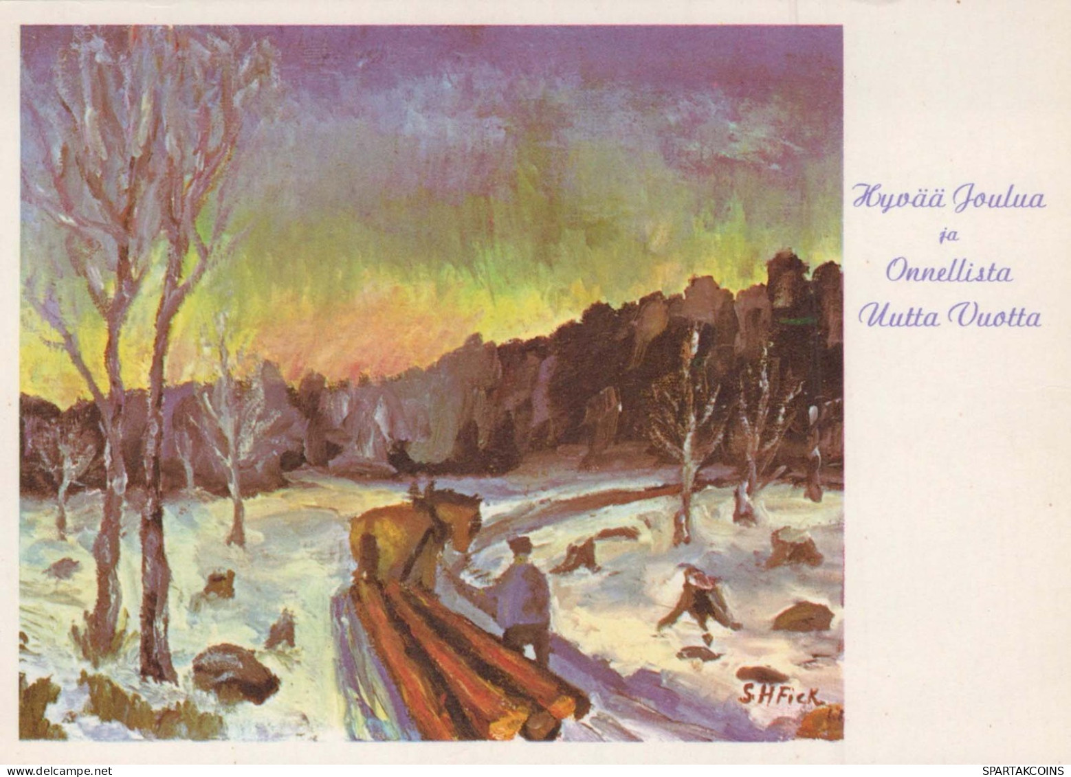 Neujahr Weihnachten PFERD Vintage Ansichtskarte Postkarte CPSM #PAS941.DE - Neujahr