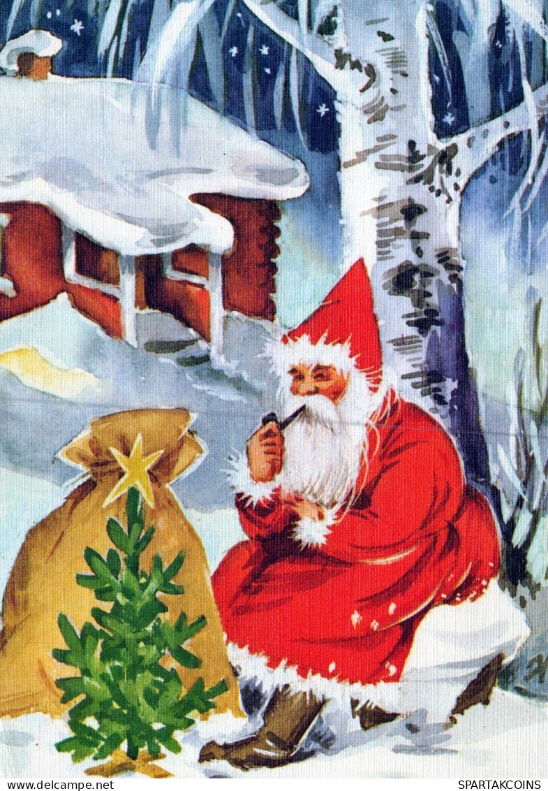 WEIHNACHTSMANN SANTA CLAUS WEIHNACHTSFERIEN Vintage Postkarte CPSM #PAK976.DE - Santa Claus