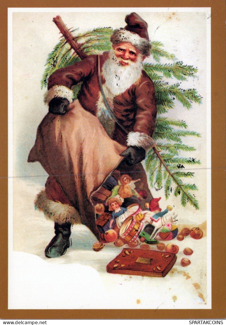 WEIHNACHTSMANN SANTA CLAUS WEIHNACHTSFERIEN Vintage Postkarte CPSM #PAK829.DE - Kerstman