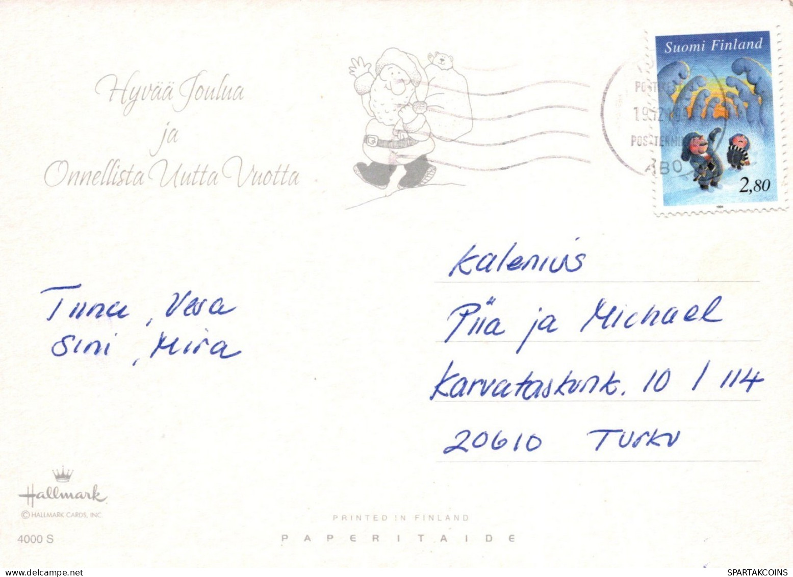WEIHNACHTSMANN SANTA CLAUS WEIHNACHTSFERIEN Vintage Postkarte CPSM #PAJ517.DE - Santa Claus