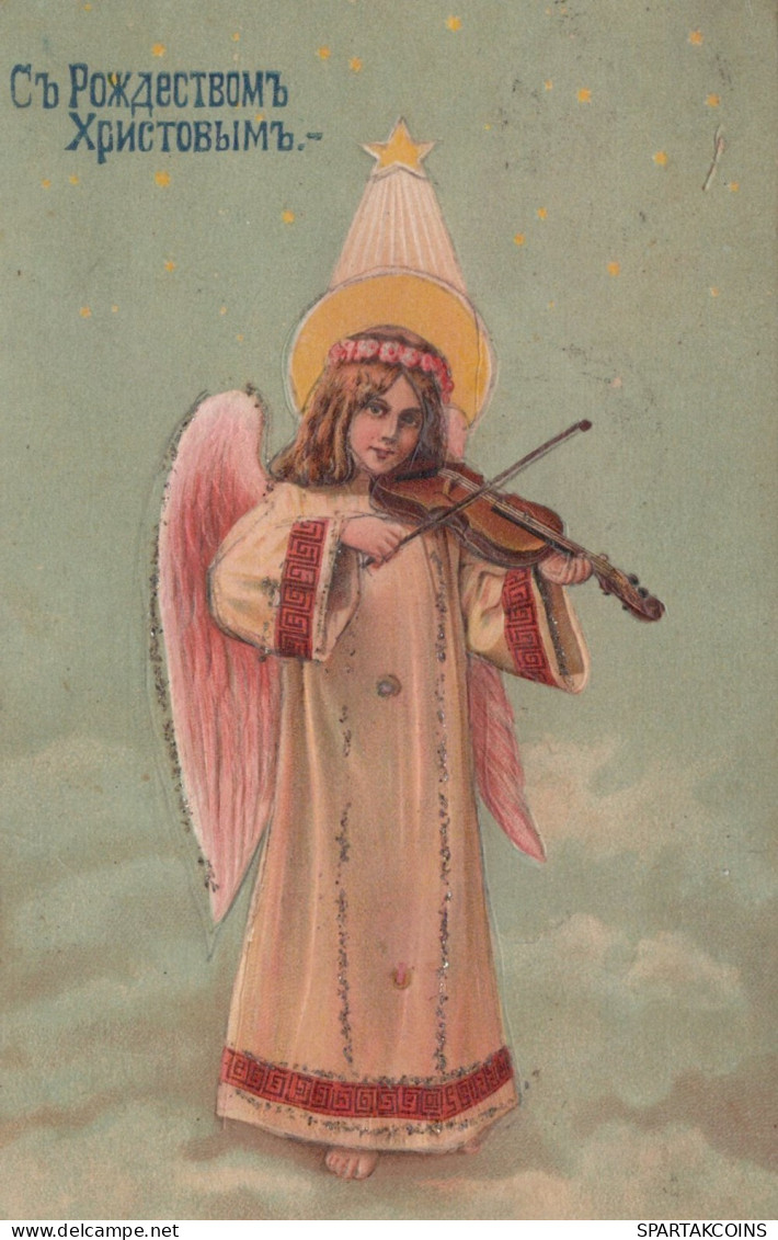 1909 ÁNGEL NAVIDAD Vintage Antiguo Tarjeta Postal CPA #PAG674.ES - Angels
