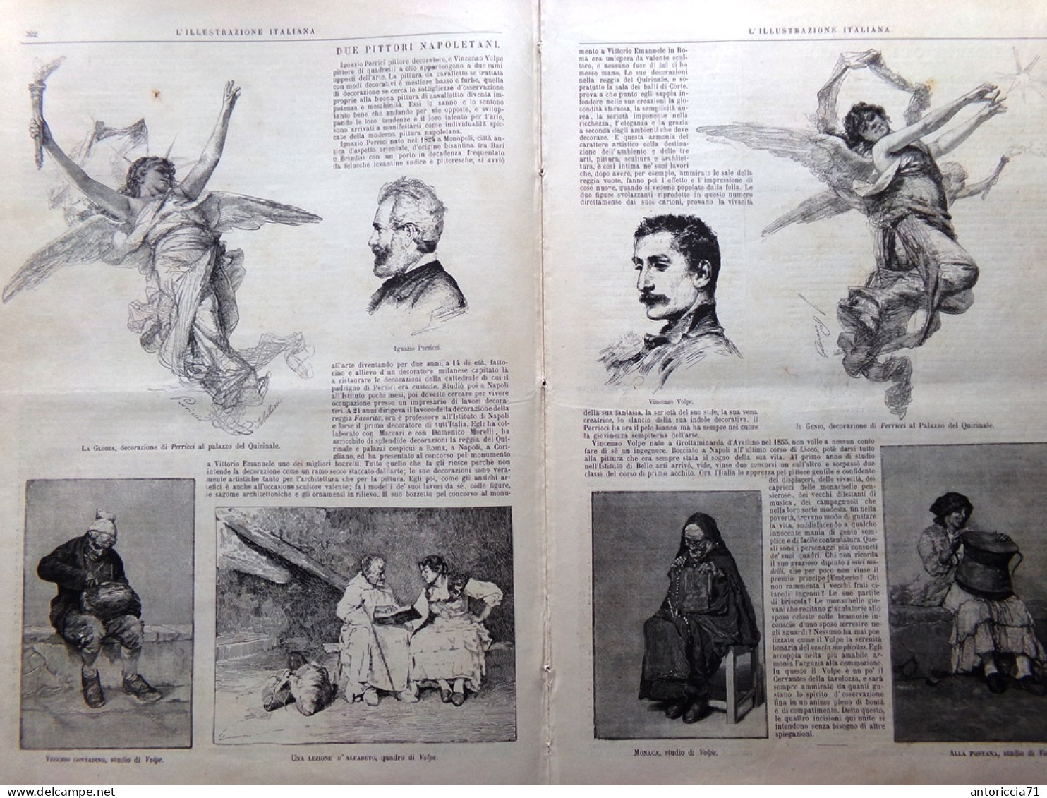 L'Illustrazione Italiana 1 Dicembre 1889 Perricci Volpe Roma Cody Buffalo Bill - Vor 1900