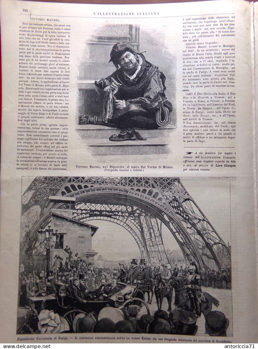 L'Illustrazione Italiana 2 Giugno 1889 Re Italia Berlino Disordini Milano Maurel - Avant 1900