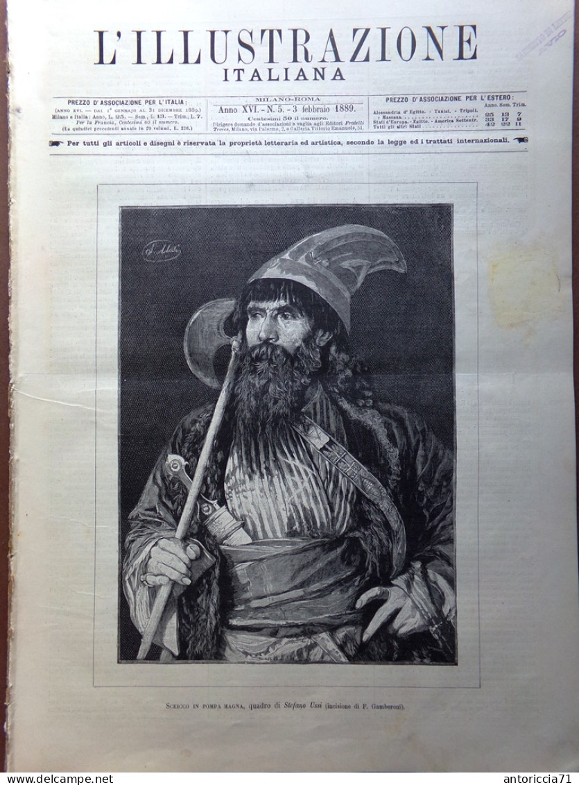 L'Illustrazione Italiana 3 Febbraio 1889 Bombay Praga Rovetta Bacino Spezia Oasi - Antes 1900