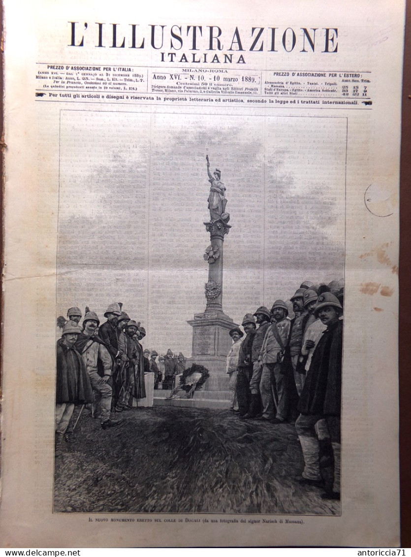 L'Illustrazione Italiana 10 Marzo 1889 Tevere Monumento Dogali Nigra Gladstone - Voor 1900