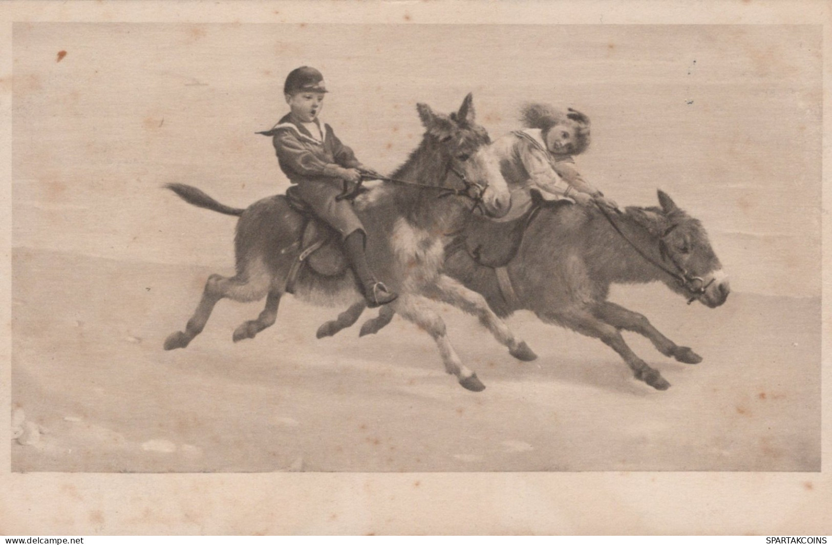 ESEL Tiere Vintage Antik Alt CPA Ansichtskarte Postkarte #PAA049.DE - Donkeys