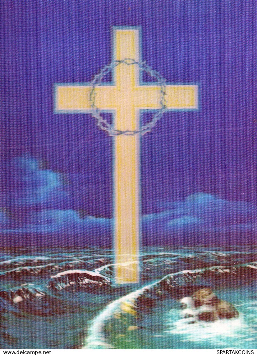 CROSS Religion LENTICULAR 3D Vintage Ansichtskarte Postkarte CPSM #PAZ014.DE - Andere & Zonder Classificatie