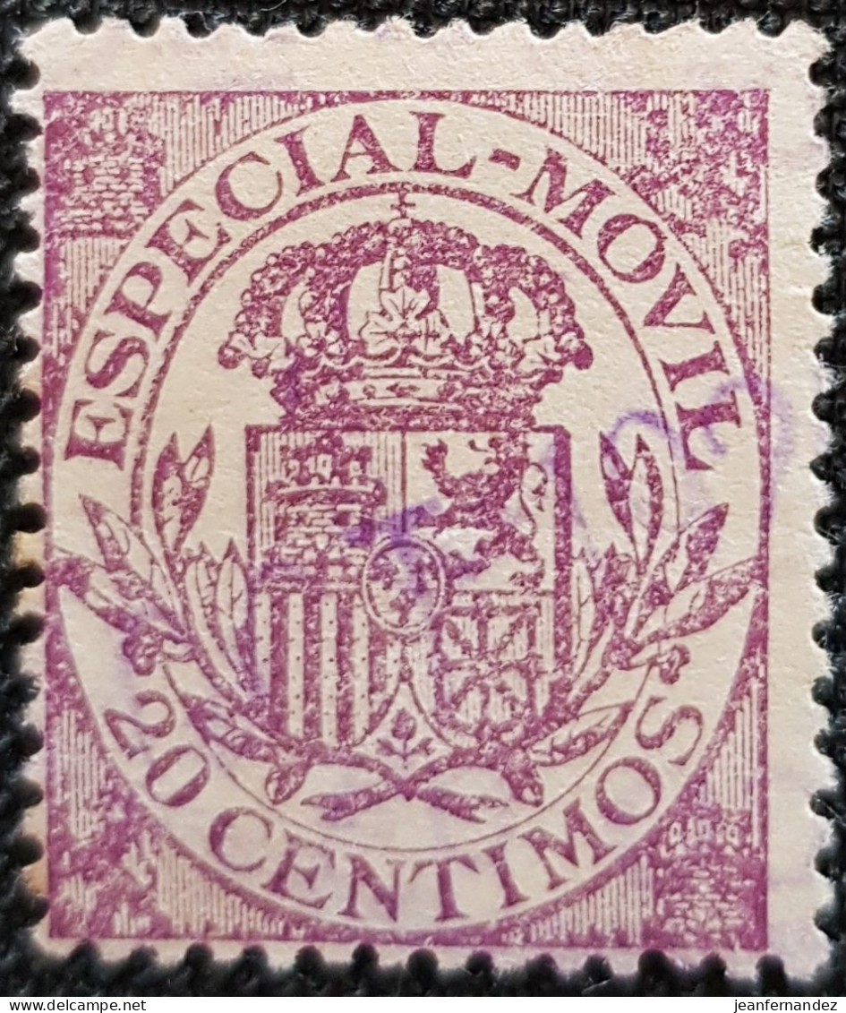 Fiscales  Especial Movil U4 1908  20Cts - Revenue Stamps