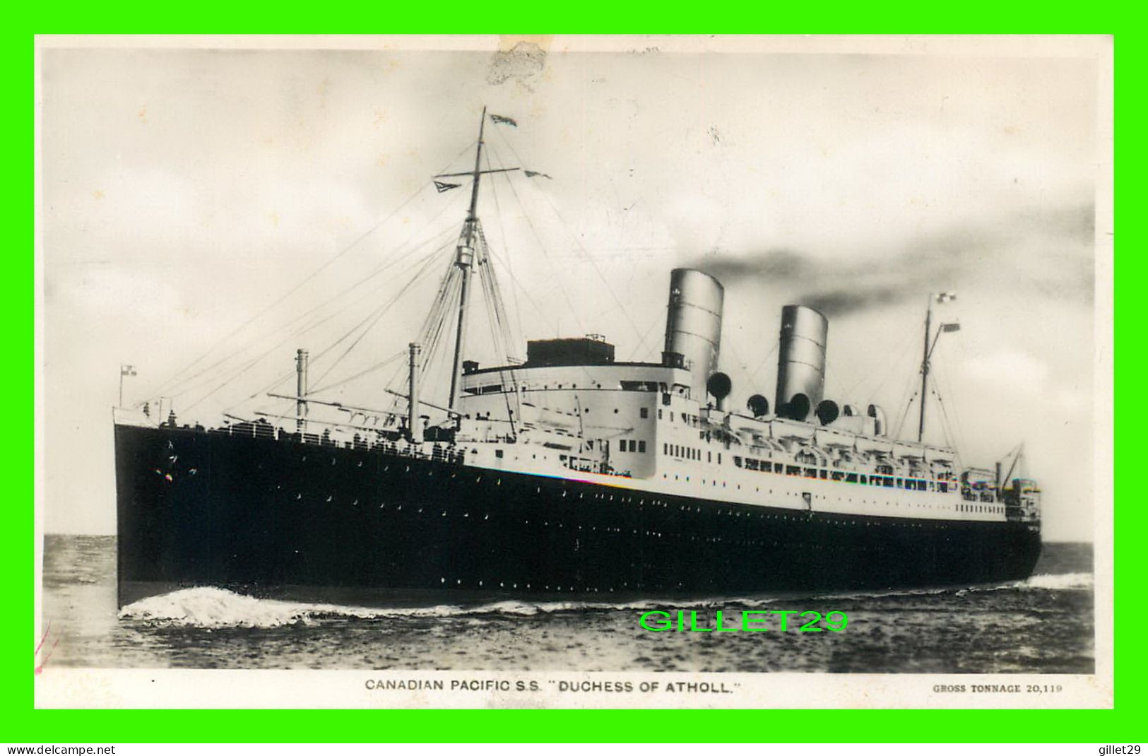 SHIP, BATEAU - S. S. " DUCHESS OF ATHOLL " CANADIAN PACIFIC LINES - TRAVEL IN 1936 - - Dampfer