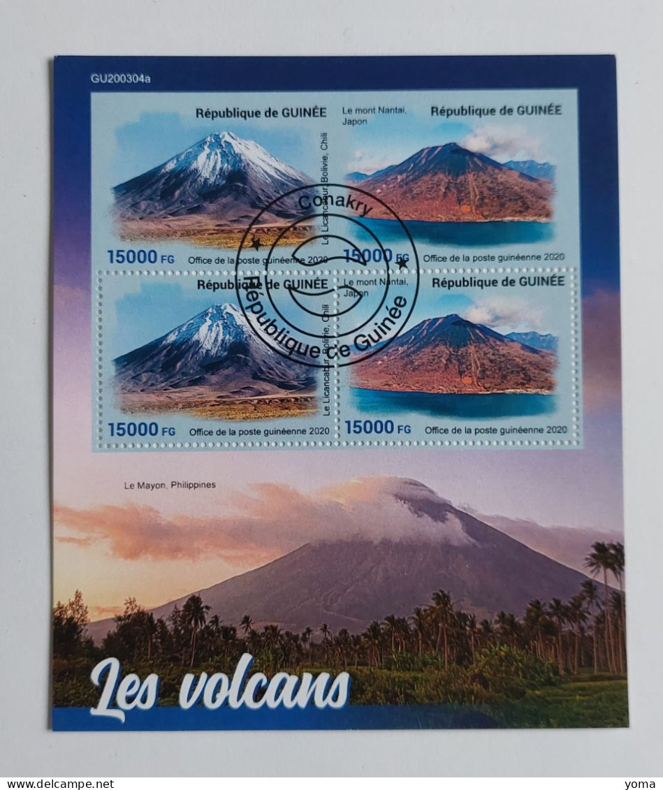 N° 10744 à 10745      Les Volcans  -  Géologie  - Feuillet Avec 2 Timbres Dentelés Et 2 Non - Dentelés    -  Oblitérés - Guinea (1958-...)