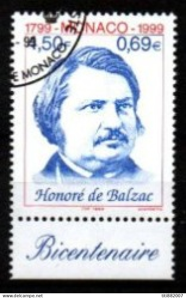 MONACO   -  1999 .  Y&T N° 2211 Oblitéré. Honoré De Balzac  /  écrivain - Used Stamps