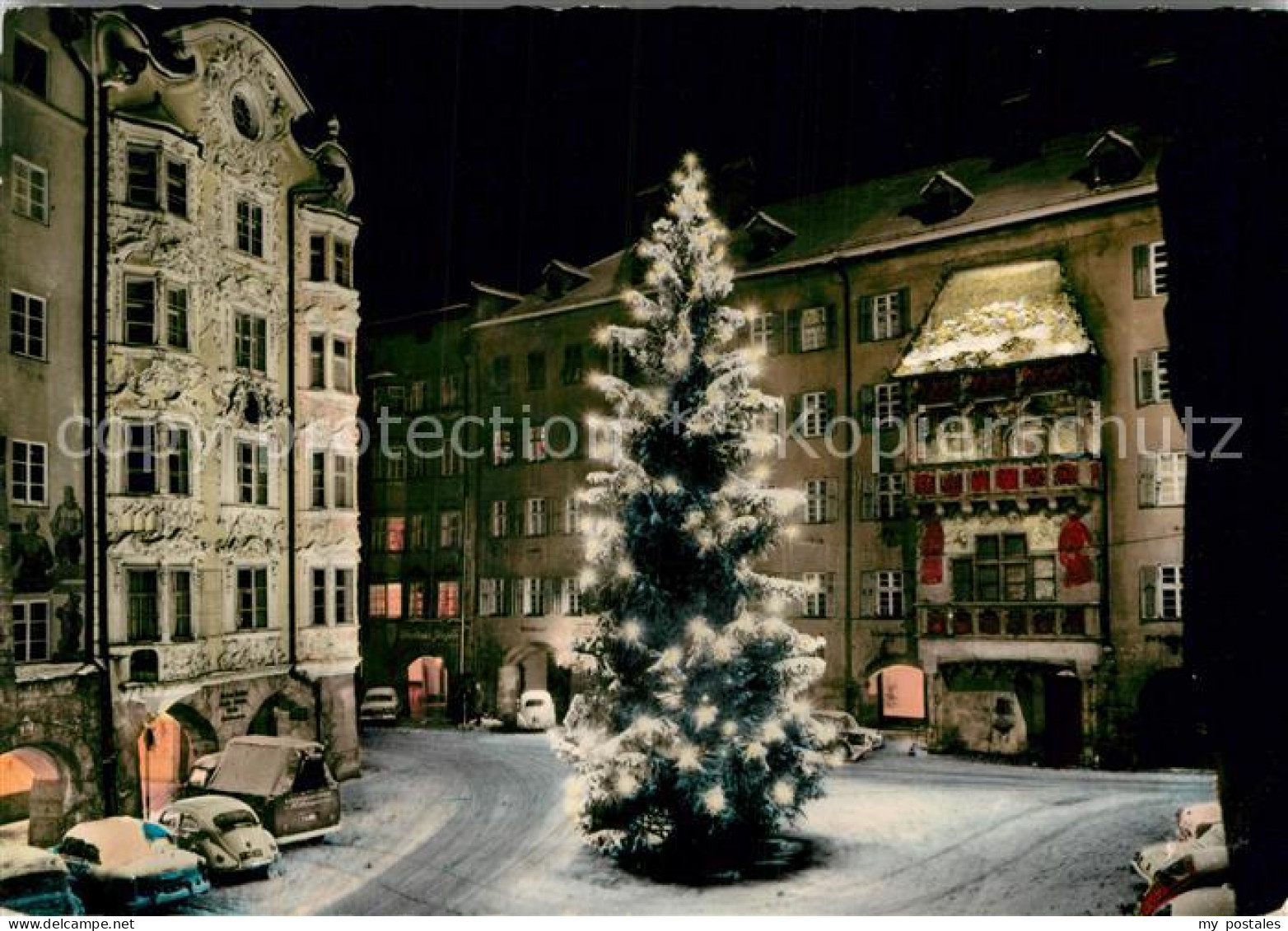 72935745 Innsbruck Helbinghaus Goldenes Dach Im Winter Weihnachtsbaum Nachtaufna - Sonstige & Ohne Zuordnung