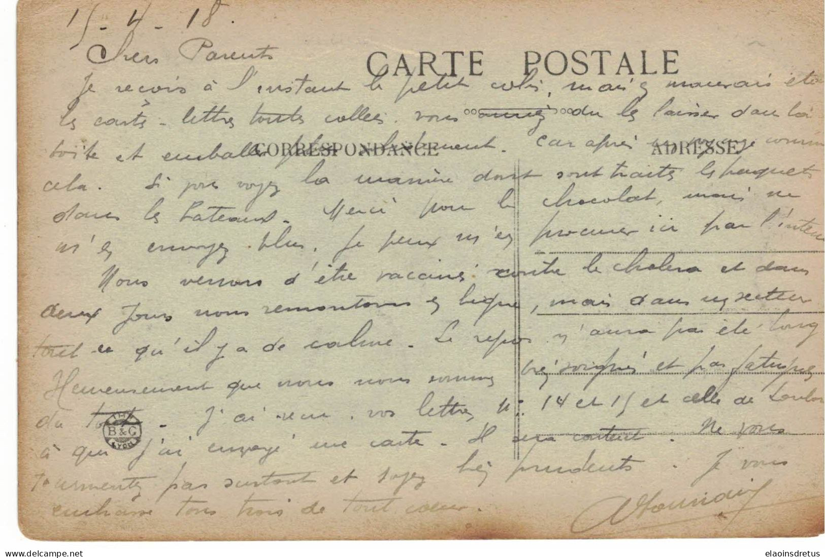 Grèce (Salonique) - Débarquement Des Russes (1916) - Correspondance Au Dos. - Grèce