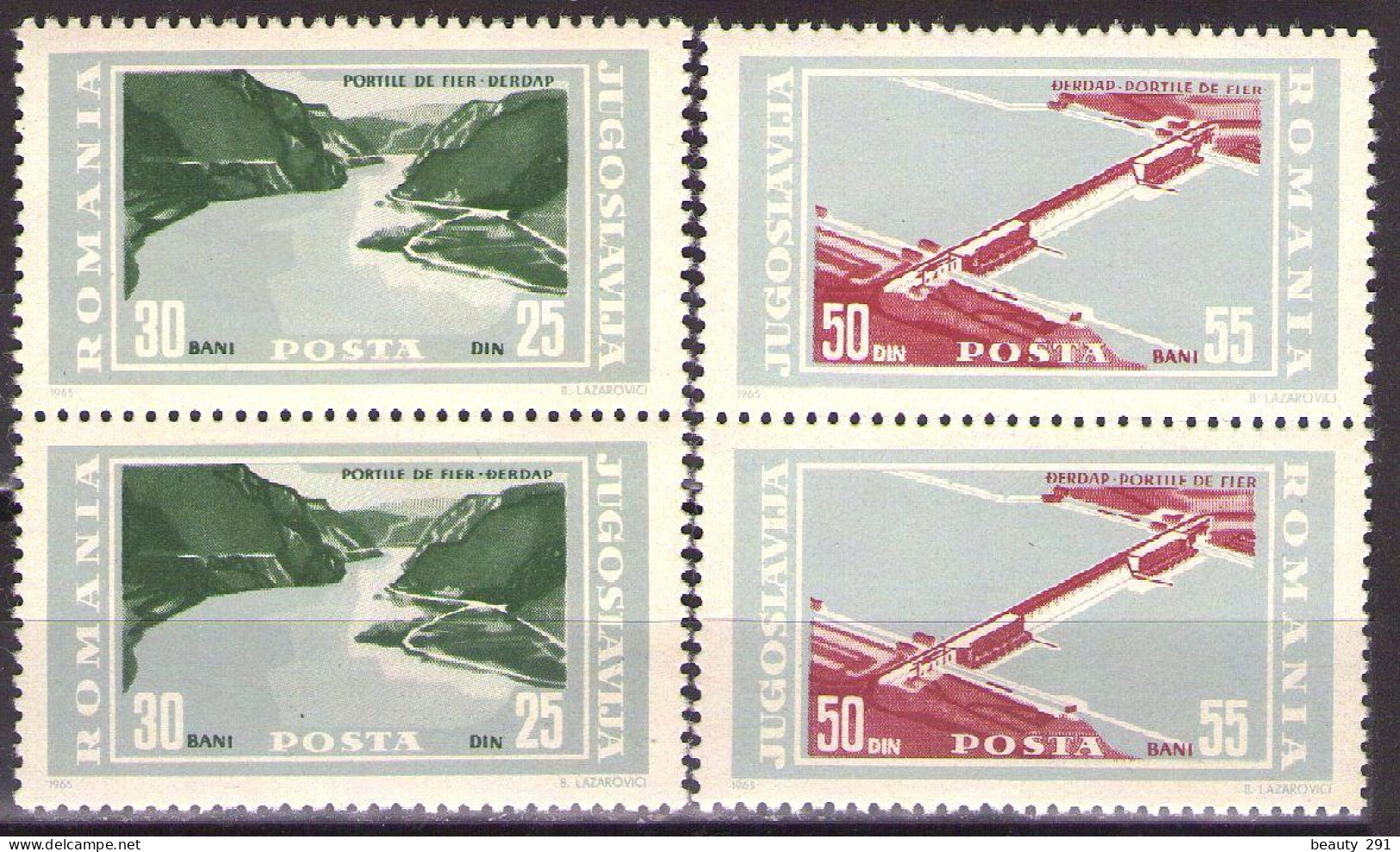 Yugoslavia 1965 - Inauguration Of Djerdap Hydroelectric Project - Mi 1114-1115 - MNH**VF - Nuevos