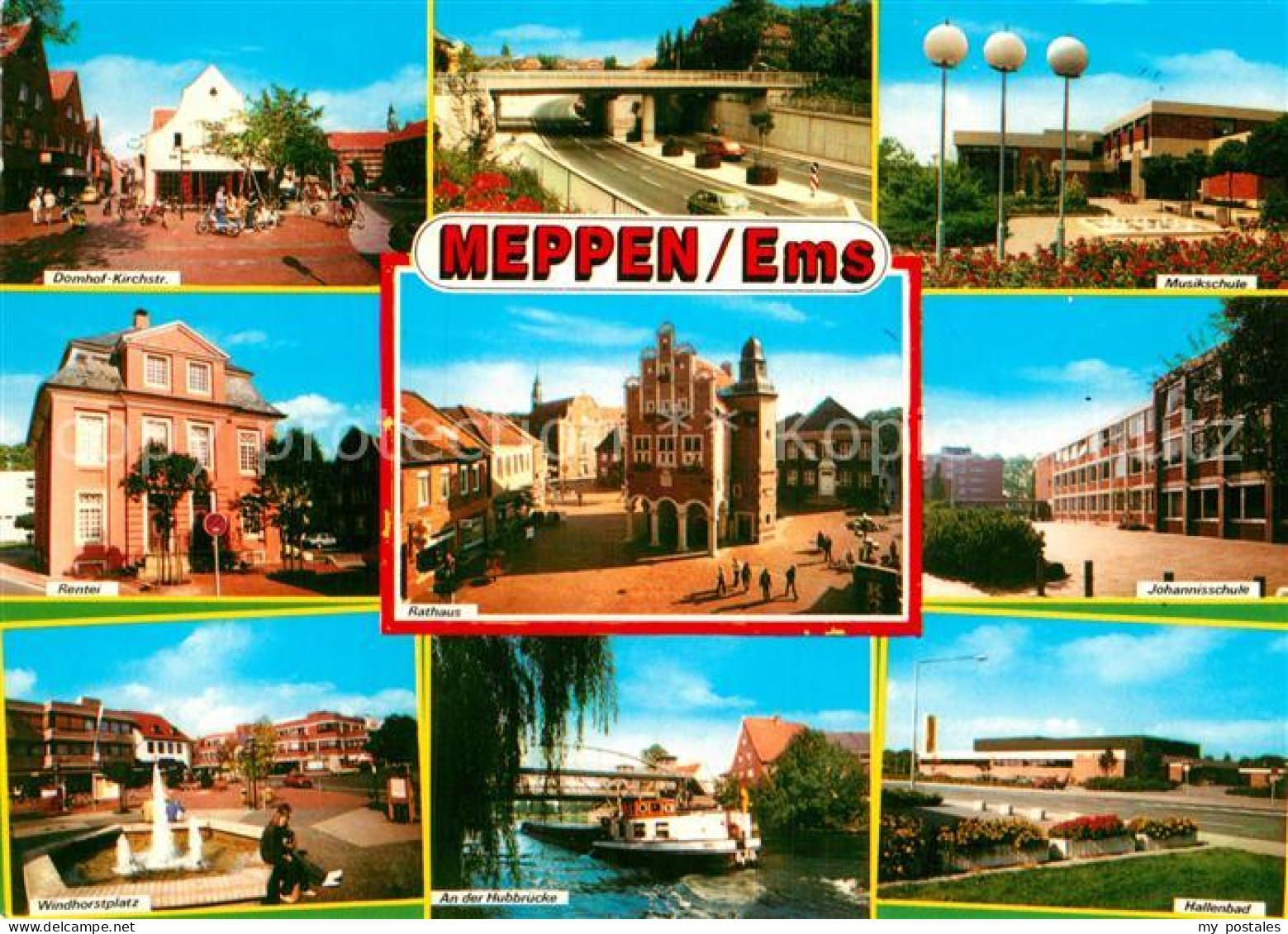 72935733 Meppen Domhof Kirchstrasse Rentei Windhorstplatz Rathaus Hubbruecke Mus - Meppen