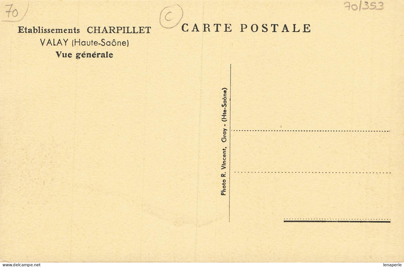 D9163 Valay établissement Charpillet - Autres & Non Classés