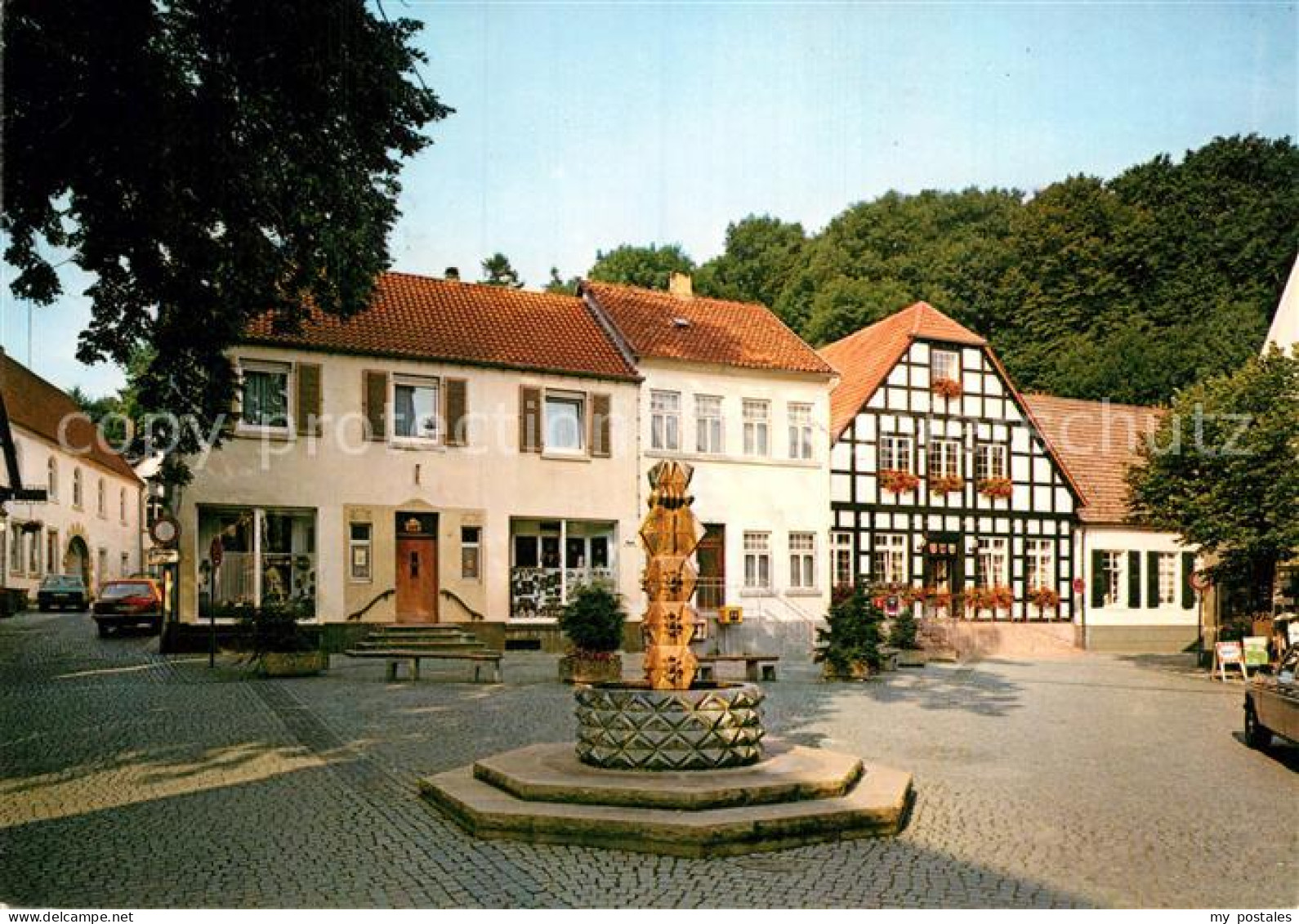 72935694 Tecklenburg Marktplatz Brunnen Fachwerkhaus Tecklenburg - Autres & Non Classés