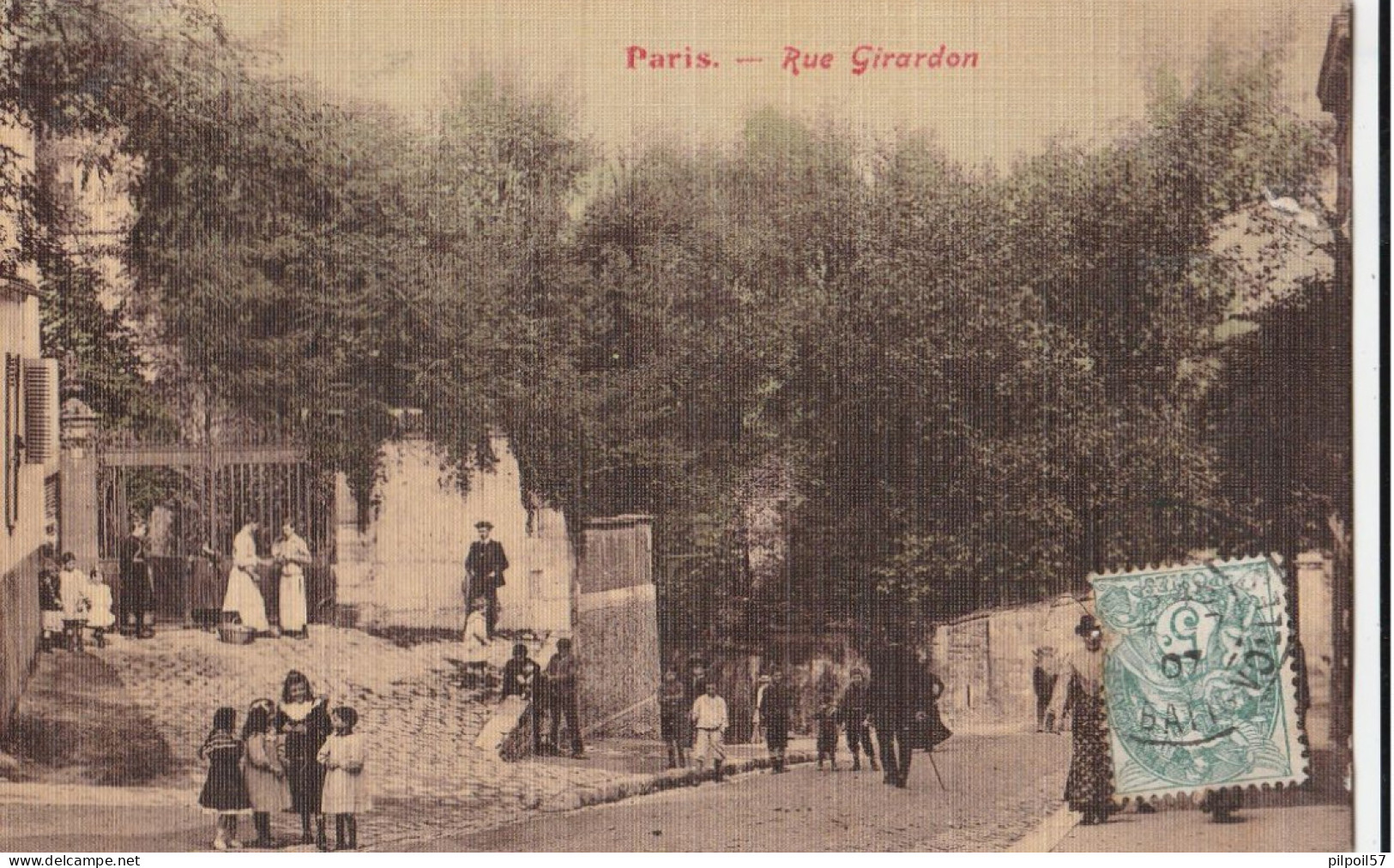 75018 - PARIS - Rue Girardon (carte Toillée) - Distrito: 18