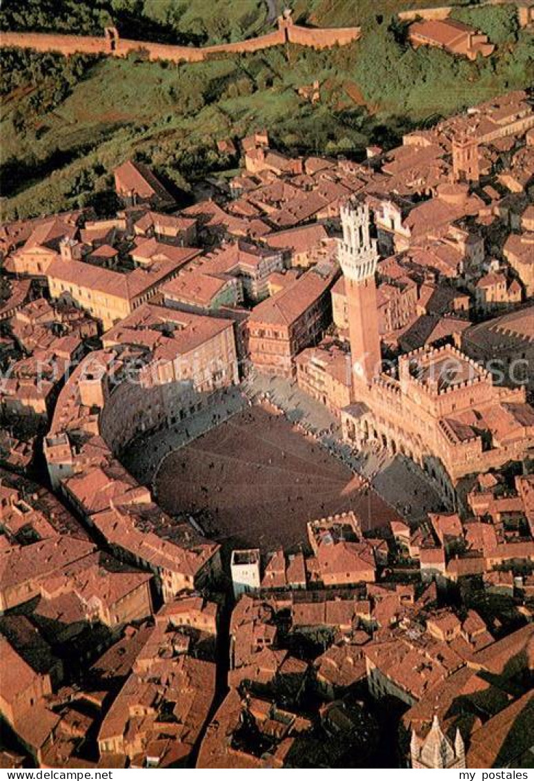 72935580 Siena Piazza Del Campo E Palazzo Comunale Veduta Aerea Siena - Sonstige & Ohne Zuordnung