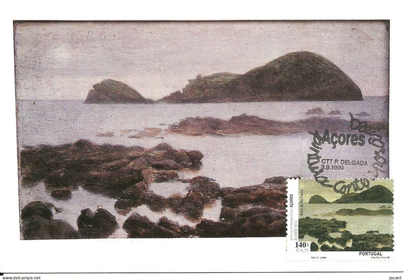 30875 - Carte Maximum - Portugal Açores - Pintura Contemporanea - Duarte Maia - Ilhéu De Vila Franca - Cartes-maximum (CM)