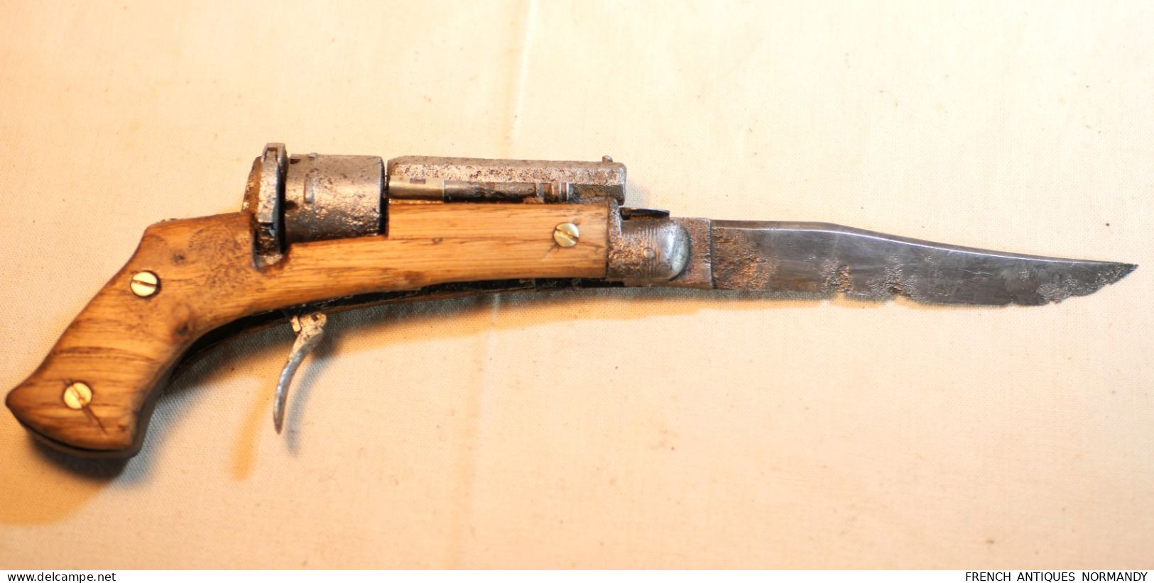 Très Rare Couteau Revolver - Couteau Pliant - SB - Calibre 5mm Broche - XIX Ième (état épave) - Sammlerwaffen