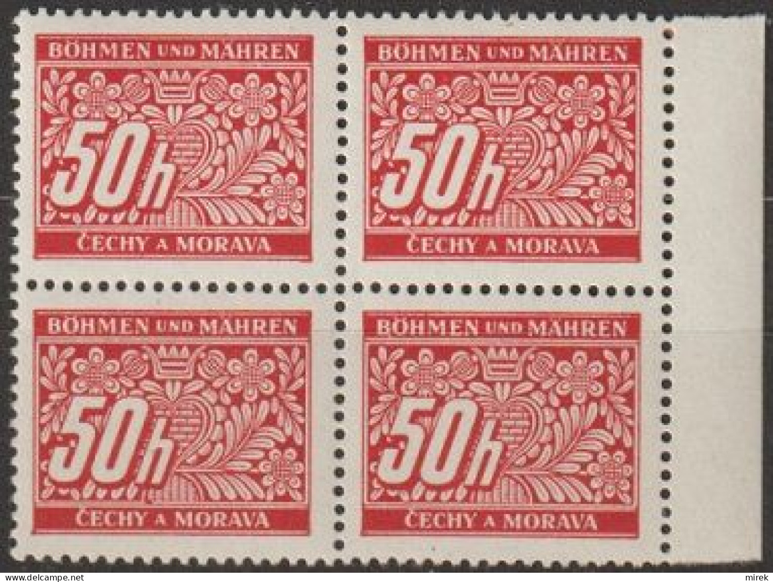 018/ Pof. DL 6; Border 4-block, Non-perforation Border - Unused Stamps