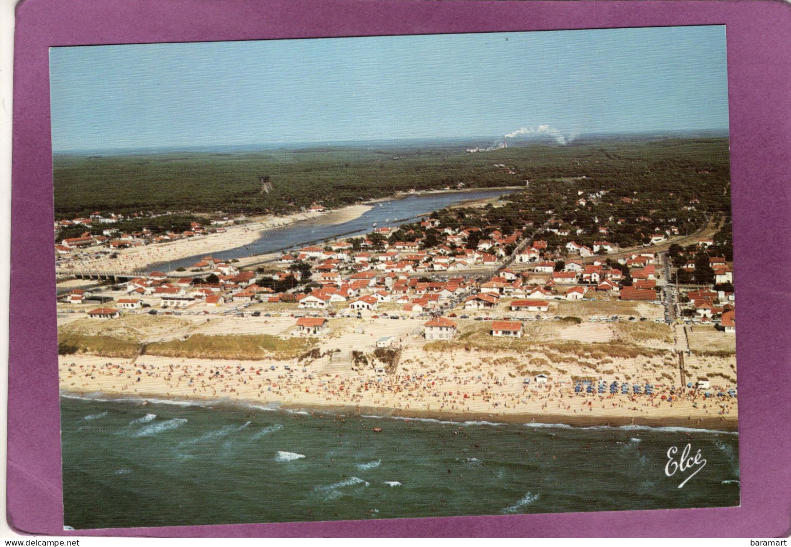 40 MIMIZAN Vue Générale De La Plage Sud Au Fond  Le Port Sur Le Courant - Mimizan Plage