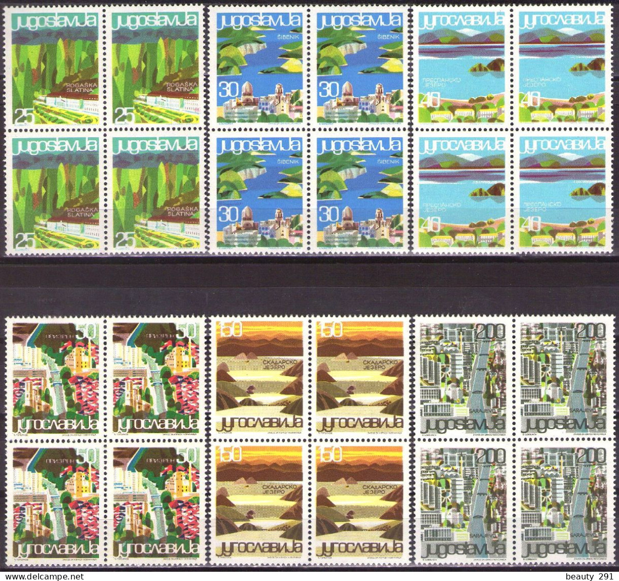 Yugoslavia 1965 - Tourism - Tourist Publicity - Mi 1125-1130 - MNH**VF - Unused Stamps
