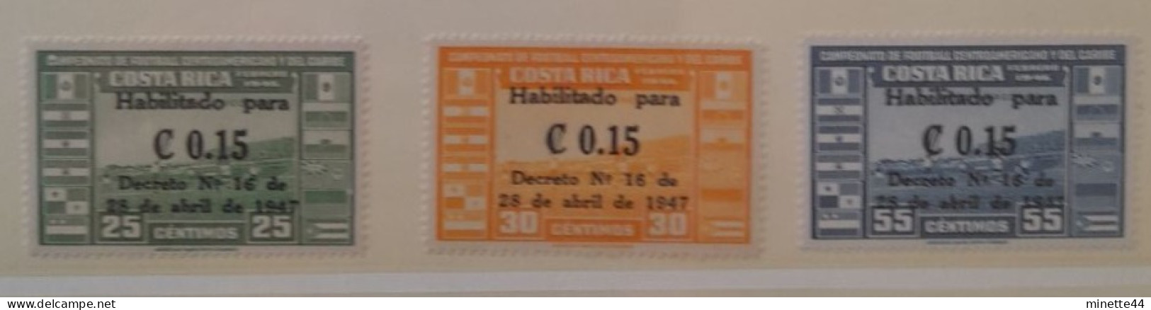 COSTA RICA  1947 Overprint MNH**  FOOTBALL FUSSBALL SOCCER CALCIO VOETBAL FUTBOL FUTEBOL FOOT FOTBAL - Ungebraucht