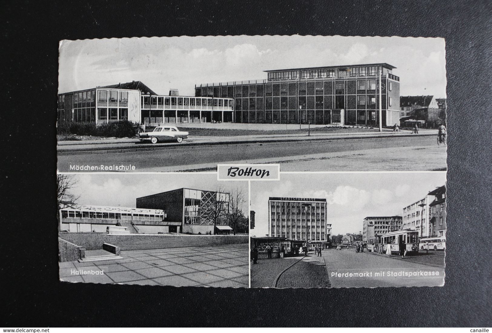 S-C 218 / Rhénanie-du-Nord-Westphalie - Bottrop, Pferdemarkt Mit Stadtsparkasse - Hallenbad - Mädchen-Realschule /1960 - Bottrop