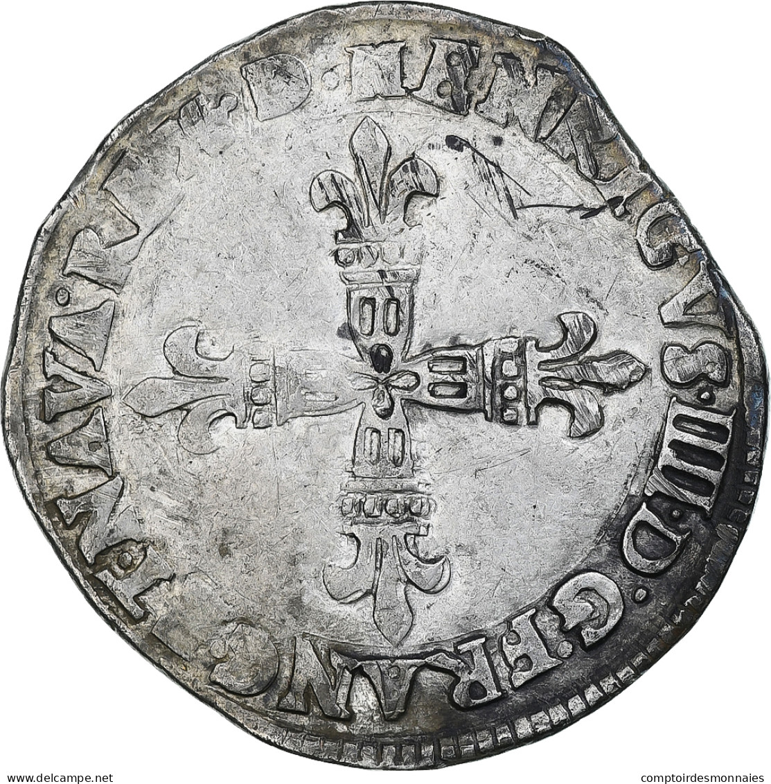 France, Henri IV, 1/4 Ecu De Béarn, 1605, Pau, TB+, Argent, Gadoury:603 - 1589-1610 Heinrich IV.