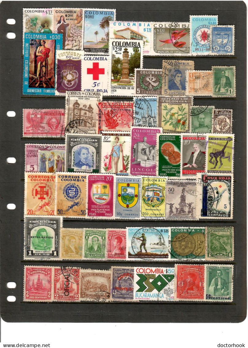 COLOMBIA   50 DIFFERENT USED (STOCK SHEET NOT INCLUDED) (CONDITION PER SCAN) (Per50-12) - Colombie
