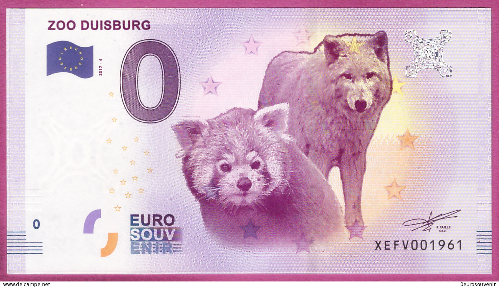 0-Euro XEFV 2017-4 ZOO DUISBURG S-11 XOX - Private Proofs / Unofficial