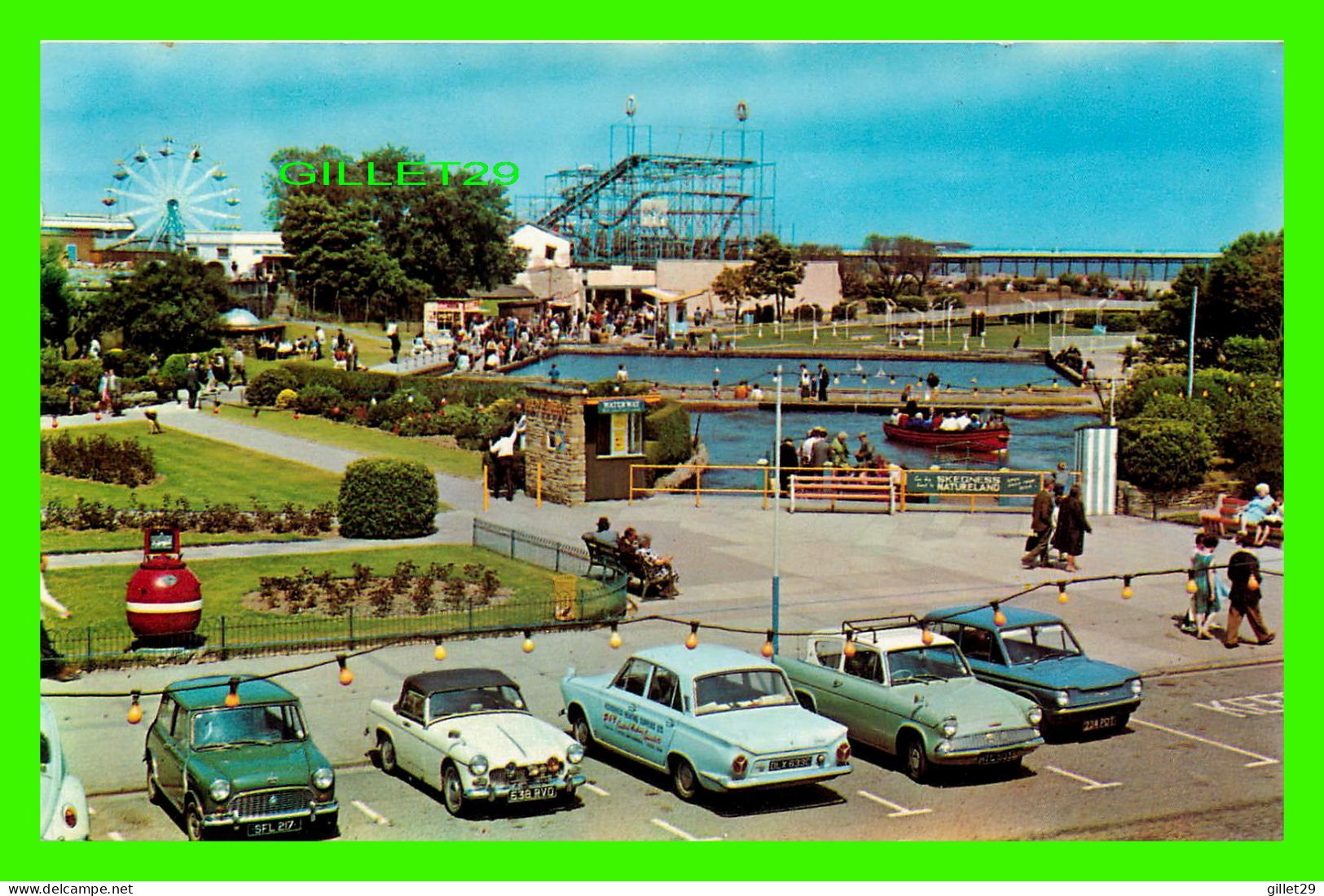 SHEGNESS, UK - MODEL YACHT POND AND WATERWAY - ANIMATED WITH PEOPLES & OLD CARS - - Autres & Non Classés