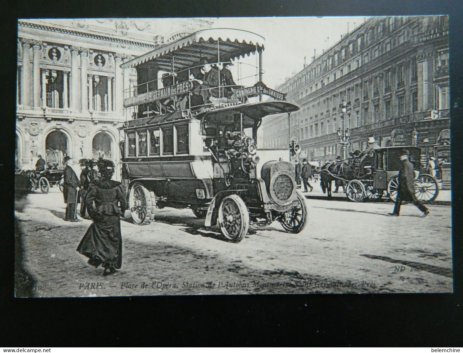 PARIS            PLACE DE L'OPERA          STATION DE L'AUTOBUS MONTMARTRE SAINT GERMAIN DES PRES - Nahverkehr, Oberirdisch