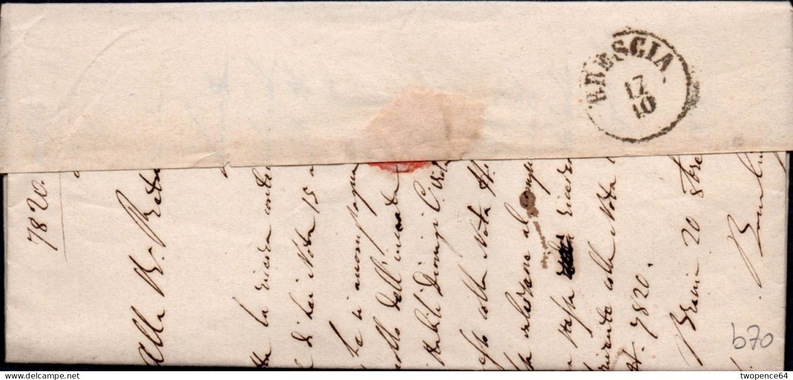 B70 - LETTERA PREFILATELICA DA LONATO A BRESCIA 1859 - 1. ...-1850 Vorphilatelie