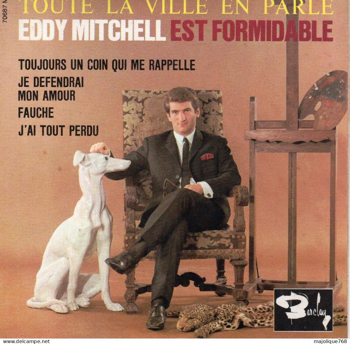 Disque - Eddy Mitchell - Je Defendrai Mon Amour - Barclay 70 687 - France 1964 - Rock